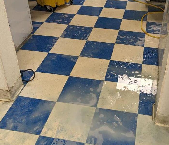 dirty commercial kitchen floor