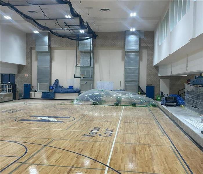 water damage cleanup in school building